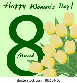 Background with yellow tulips
