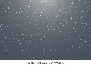 In the background, you can see flakes of dense snow. The vector image shows snowflakes in February, as well as a landscape of a snowstorm and blizzard.