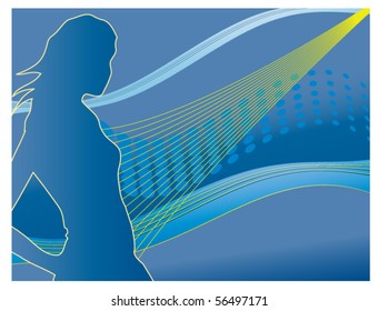 background with young woman
