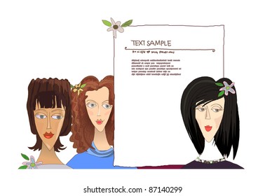 Background with young women