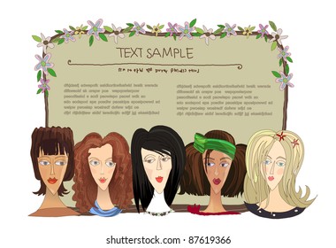 background with young women