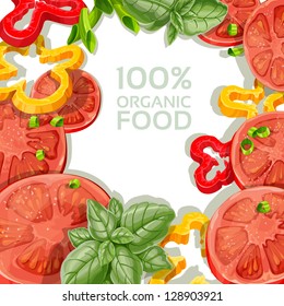 Background for your text with delicious and fresh vegetables