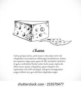 Background for your text with doodles on a teme cheese