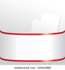 Background for your text in form of white sheet in a folder