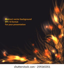 background for your text or presentation with gold fire effect