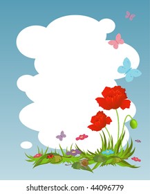 Background for your text with red poppies