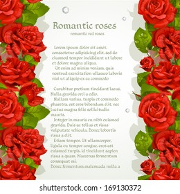 Background for your text with red roses