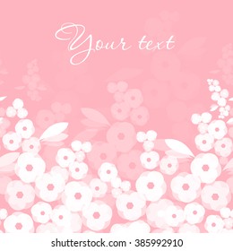 Background for your text. Template greeting card,invitation card, banner with flowers