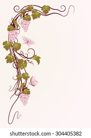 Background for your text with vines in vintage style.