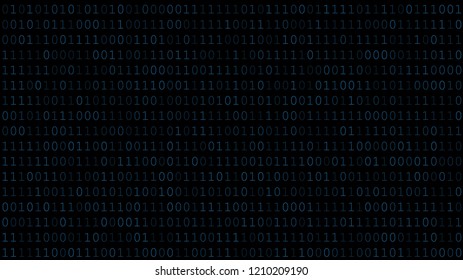 Background of zeros and ones in dark blue colors