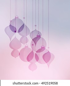 backgroundColorful decorative Christmas balls, vector Christmas background