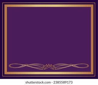 
Hintergrund-eleganter Goldrahmen mit violett für Hochzeiten oder Firmenveranstaltungen