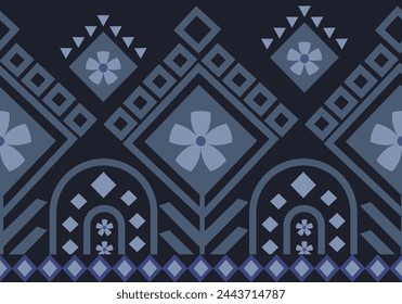 Ikat Patrón de flores étnico geométrico nativa tribal boho motif azteca tela textil alfombra mandalas africano