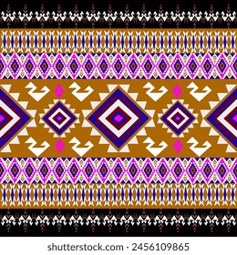 Ikat Patrón de flores étnico geométrico nativa tribal boho motif azteca tela textil alfombra mandalas africano