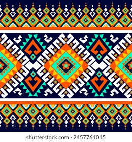 backgroundIkat Flower Pattern Ethnic Geometric native tribal boho motif aztec textile fabric carpet mandalas African