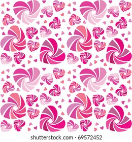 background-pattern - different pink hearts