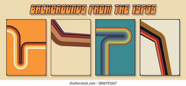 Backgrounds from the 1970s, Vintage Color Linear Poster, Cover Templates 