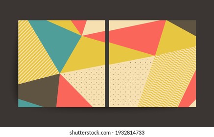Backgrounds with abstract geometric pattern. Cover design template. Vector illustration. Can be used for advertising, marketing or presentation.