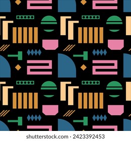 Backgrounds abstract shapes. Contemporary and bold figure patterns. Geometric designs in a trendy retro brutalist style.