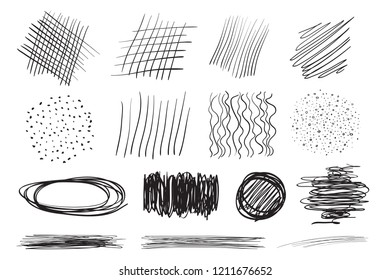 Backgrounds with array of lines. Intricate chaotic textures. Wavy backdrops. Hand drawn tangled patterns. Black and white illustration. Elements for posters and flyers