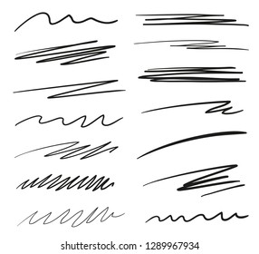 Backgrounds with array of lines. Stroke chaotic backdrops. Hand drawn patterns. Black and white illustration. Elements for posters and flyers