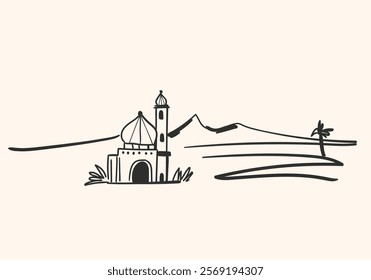 backgrounds and banners for the holy month of ramadan. hand drawn illustration
