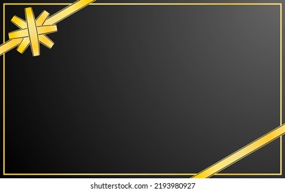 Backgrounds for Black Friday, frame with golden ribbon on black background