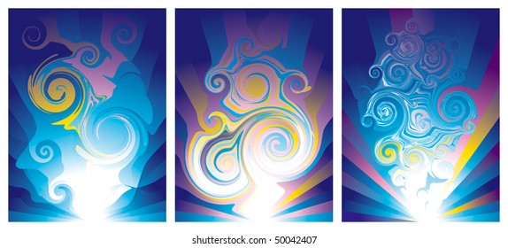 Backgrounds blue light spiral