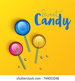 Backgrounds with candies and lollipop