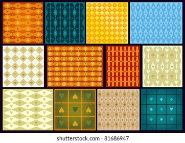Backgrounds with card suits. Vector illustration.