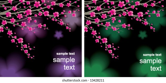 backgrounds with a cherry twigs