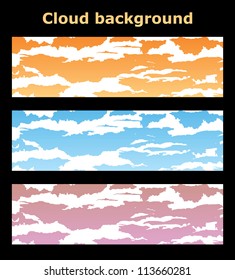 The backgrounds clouds in different color combinations