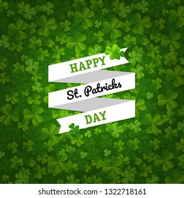 Backgrounds With Clovers With Gradient Mesh, Vector Illustration