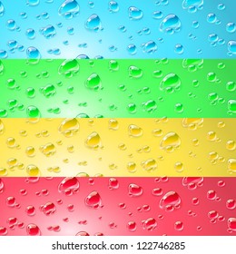 Backgrounds with different liquid drops - water, dew, beer, blood
