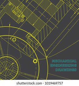 Backgrounds of engineering subjects. Technical illustration. Mechanical. Gray