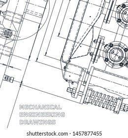 Backgrounds of engineering subjects. Technical illustration. Mechanical engineering