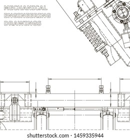 Backgrounds of engineering subjects. Technical illustration. Mechanical engineering