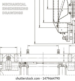 Backgrounds of engineering subjects. Technical illustration. Mechanical engineering