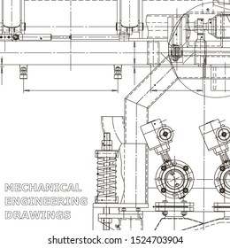 Backgrounds of engineering subjects. Technical illustration. Mechanical engineering