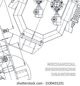 Backgrounds of engineering subjects. Technical illustration. Mechanical engineering