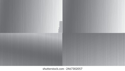 backgrounds of four different types of metal textures. metal vector backgrounds