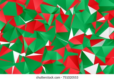 Backgrounds, geometric patterns, green, red and white. Used in Christmas