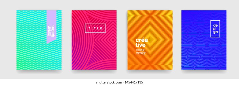 Backgrounds, geometric shape texture patterns. Vector abstract modern trend color gradient, line texture pattern background