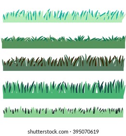 Backgrounds Of Green Grass, Isolated On White Background