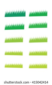 Backgrounds of Green Grass Isolated On White Vector Illustration