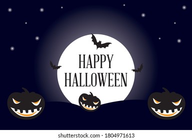 Backgrounds with Halloween theme with moon and night sky