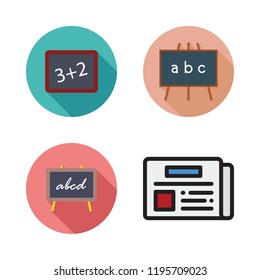 backgrounds icon set. vector set about blackboard and newspaper icons set.