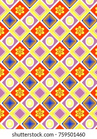 Backgrounds, illustrations, publications, paper, or for weaving triangular geometry. Square and colorful circles.