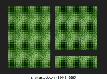 Backgrounds made of green sequins, glitters, sparkles, paillettes. Vector luxury poster with sparkling sequins, glitter gradient dots. Template bright circle mosaic for brochure, flyer, magazine