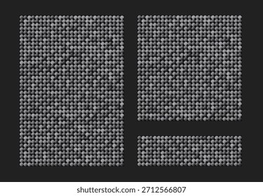 Fondos hechos de lentejuelas de plata, brillos, destellos, paillettes. Cartel de lujo de Vector con lentejuelas brillantes, puntos degradados de brillo. Mosaico brillante del círculo de la Plantilla para el folleto, volante, revista
